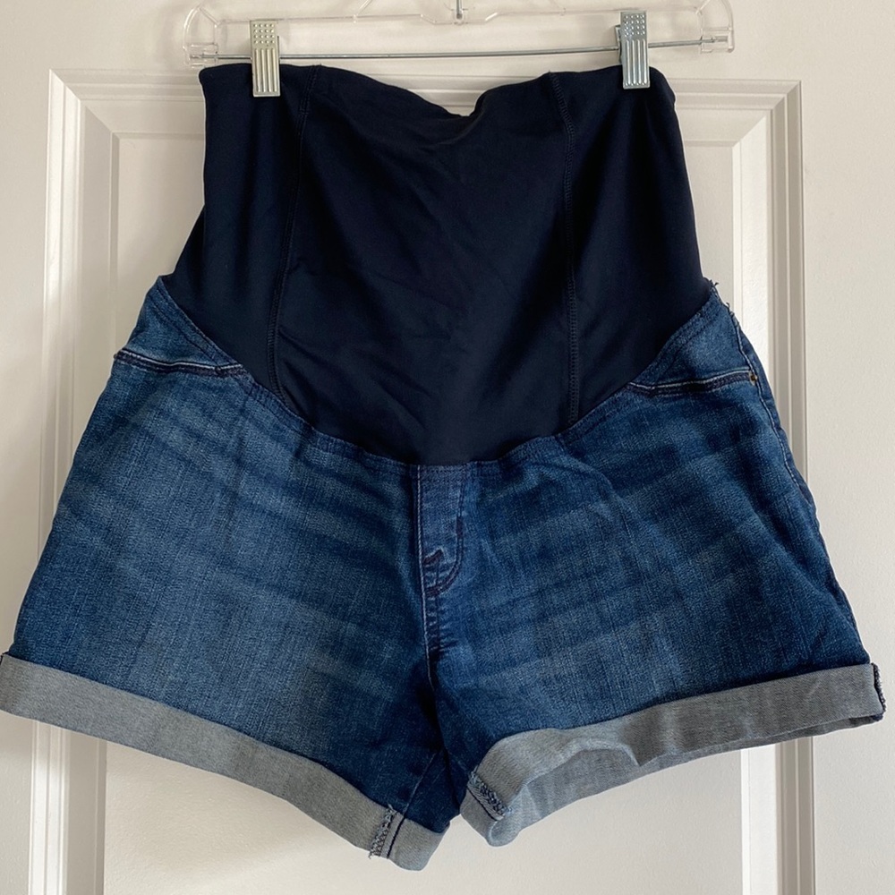Cuffed Maternity Jean Shorts